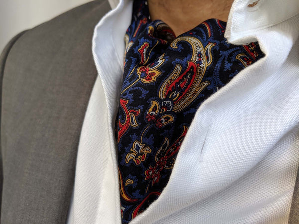 ascot tie for sale paisley blue