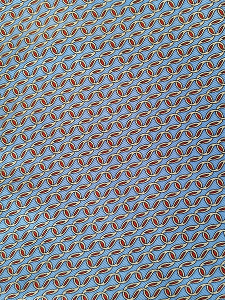 The Valiant Sea Silk Ascot (Blue Pattern)