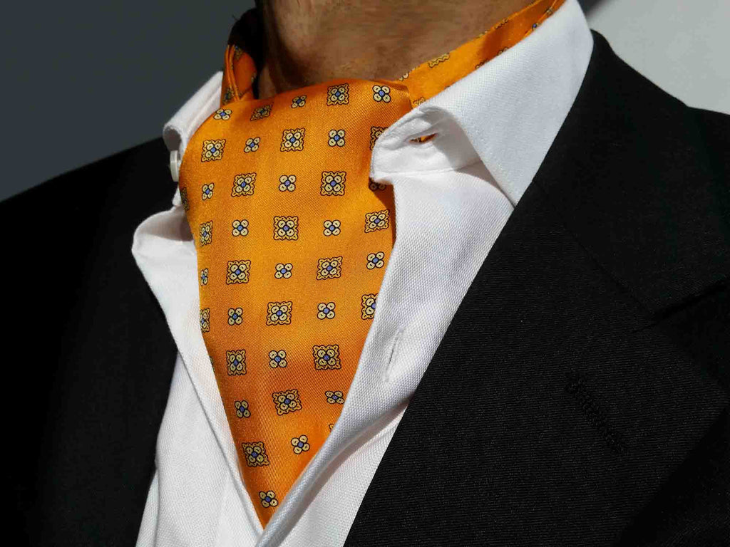 Ascot ties for men: Orange silk ascots